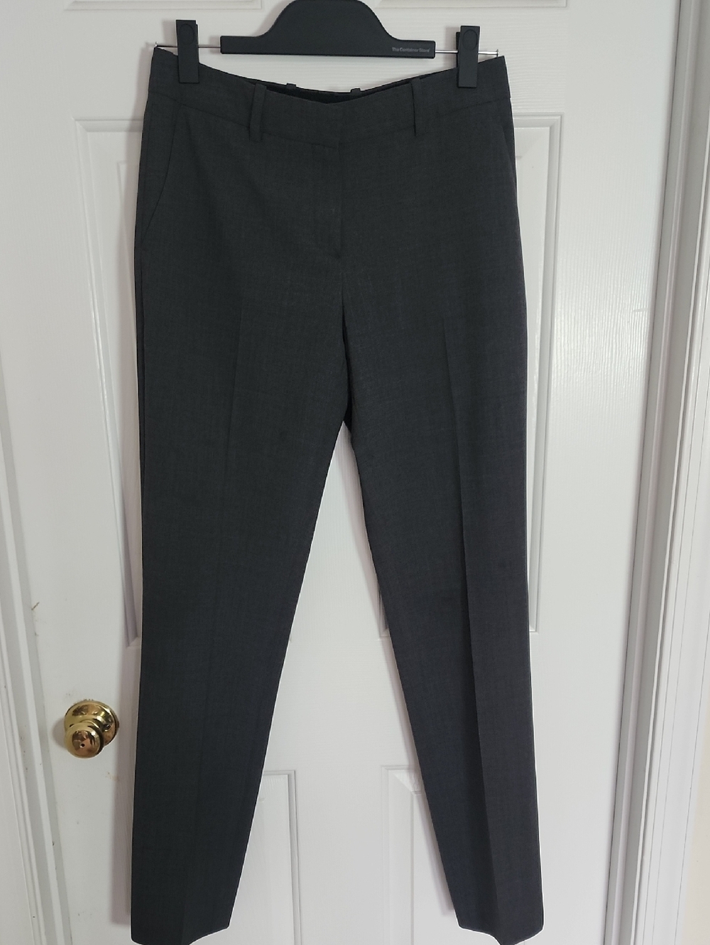 Theory Women's Dark Gray Tailored Straight-Leg Trousers